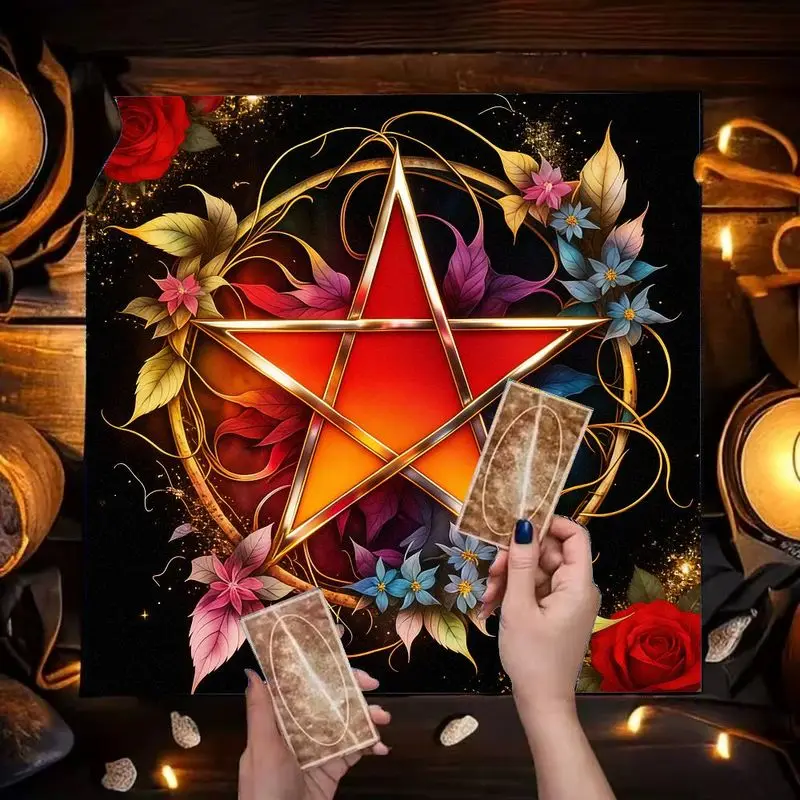 VIKAMA golden laurel wreath apollo sun god witchcraft altar cloth divination board mat ideal for reiki crystal grid spell work