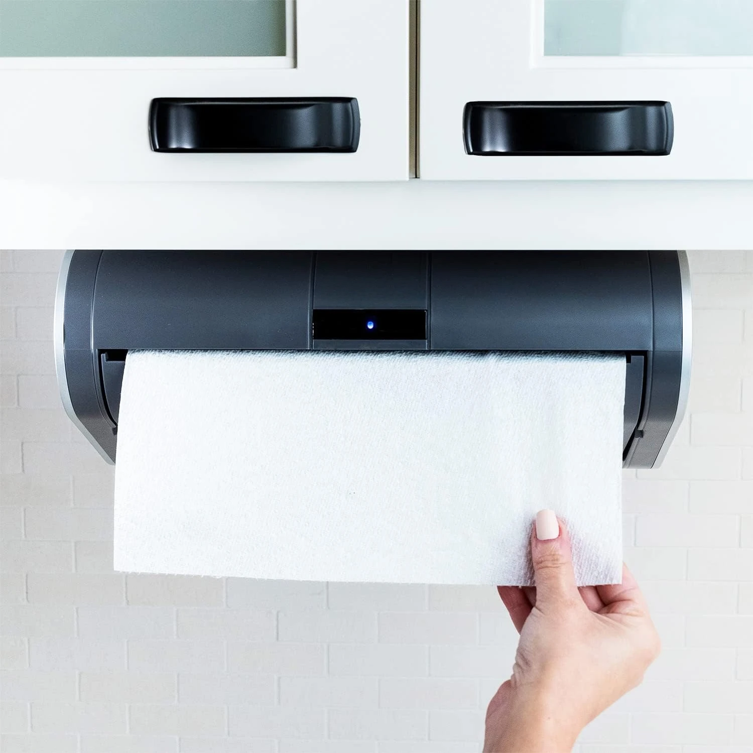 

Automatic Paper Towel Dispenser. Touchless Technology. Works with Most Paper Towel Brands and Sizes.Grey, Under Cabinet Mounted