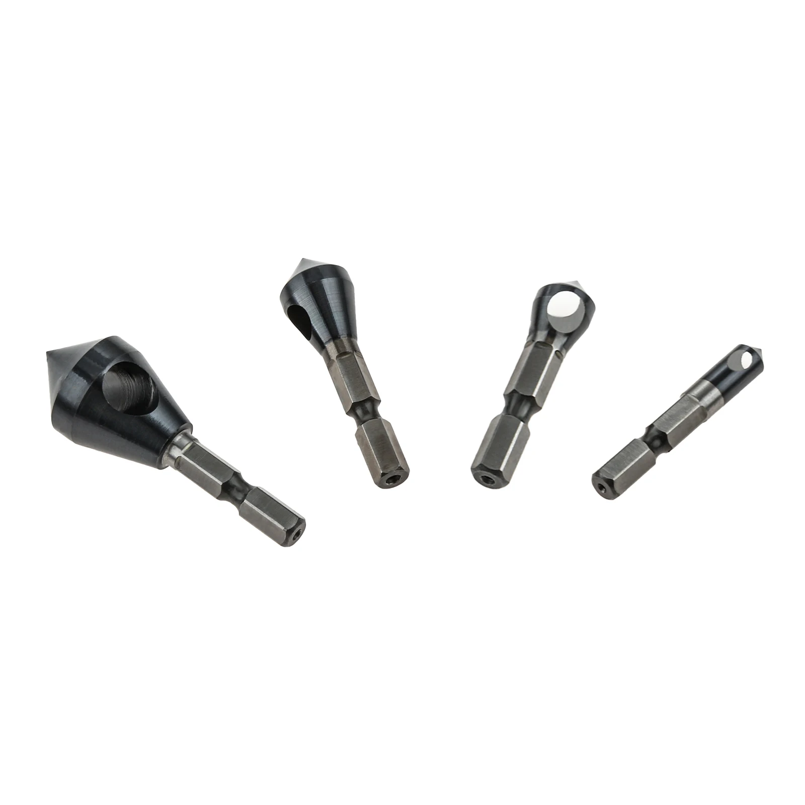 4Pcs Countersink Drill Bits Set HSSCO M35 Cobalt Deburring 90 Degree Chamfer Chamfering Hole Type Cutter(1-4 2-5 5-10 10-15)