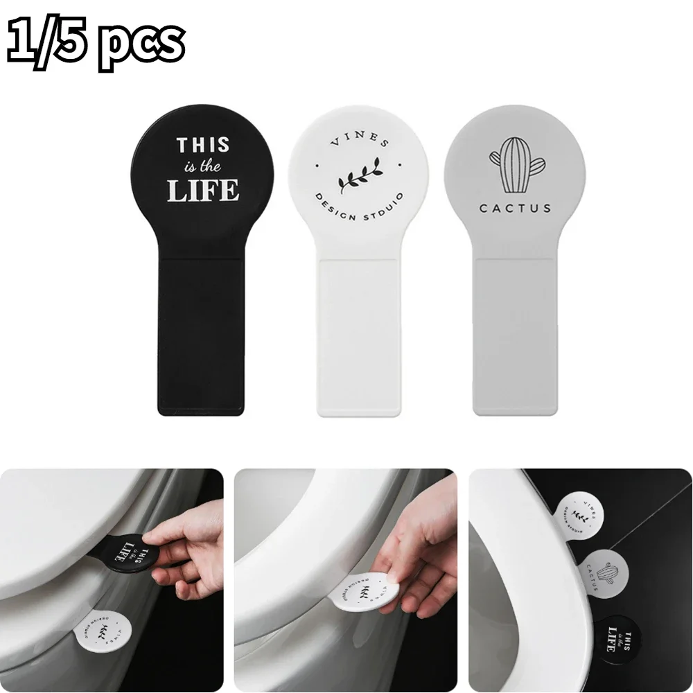 1/5pcs Toilet Seat Cover Lifter Sanitary Closestool Seat Cover Lift Nordic Toilet Seat Flap Handle Opener Bathroom Supplies