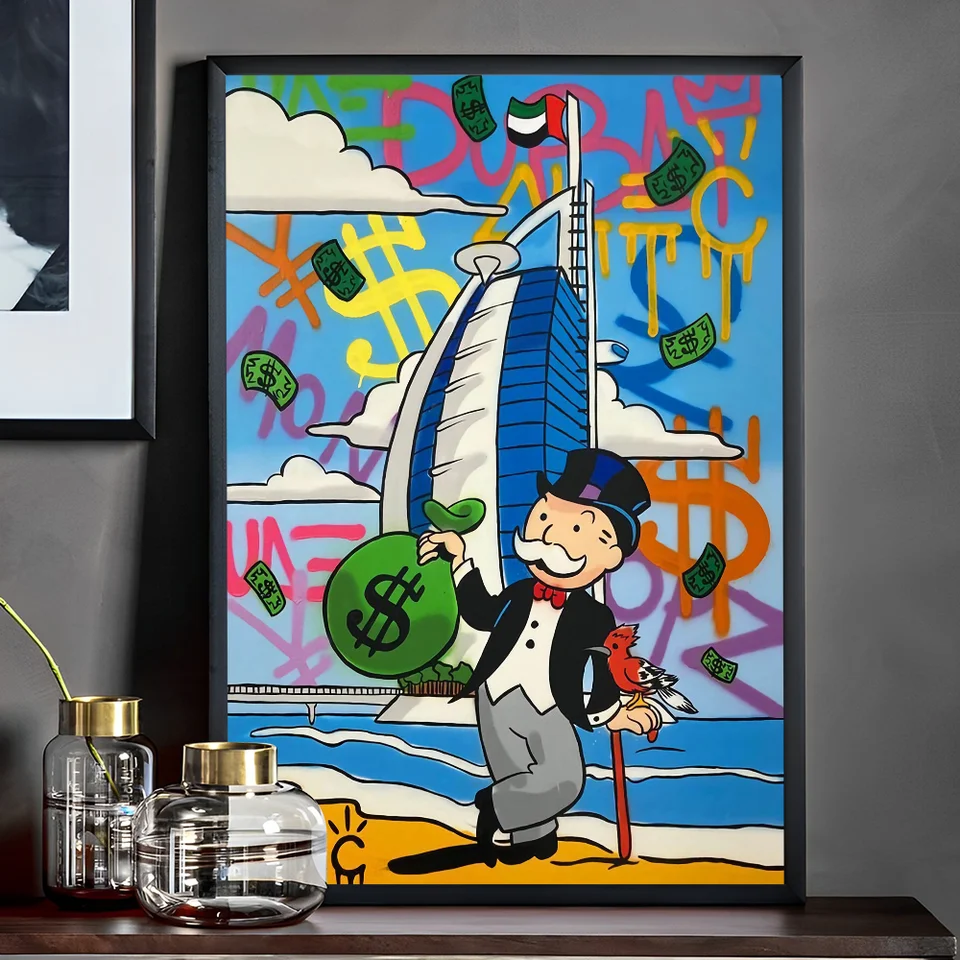 Alec Monopoly Graffiti Art Poster 10x15cm Waterproof Wall Sticker