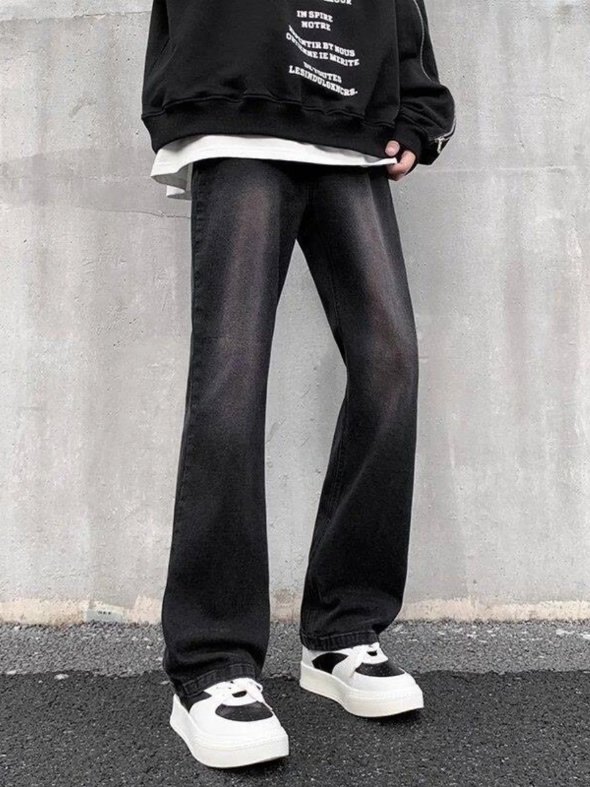 

Мужские джинсы Slim Straight Leg: черные, весенние, модные, повседневные, длинные брюки в американском ретро-стиле, джинсы из денима в стиле High Street Vibe