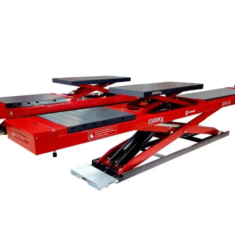 CE Certified Mid Rise Four Cylinder Hydraulic Scissor Car Lift Customized 5.0T Alignment Lift QJY-J-50 18 Months Warranty