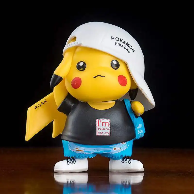 Figura de acción de Pokémon Pikachu, Mini Q, modelo de dibujos animados lindo, juguetes de PVC, regalos para niños, 8CM