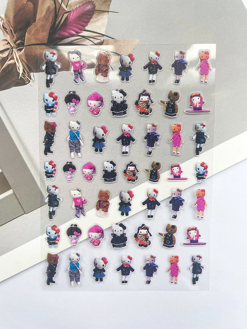 1 قطعة بولي كلوريد الفينيل سيقان طويلة صغيرة Hellokitty المشارك السلع ملصقات مسمار الفن Diy بها بنفسك سماعة غطاء الغيتار دفتر ملصقات مقاومة للماء الهدايا