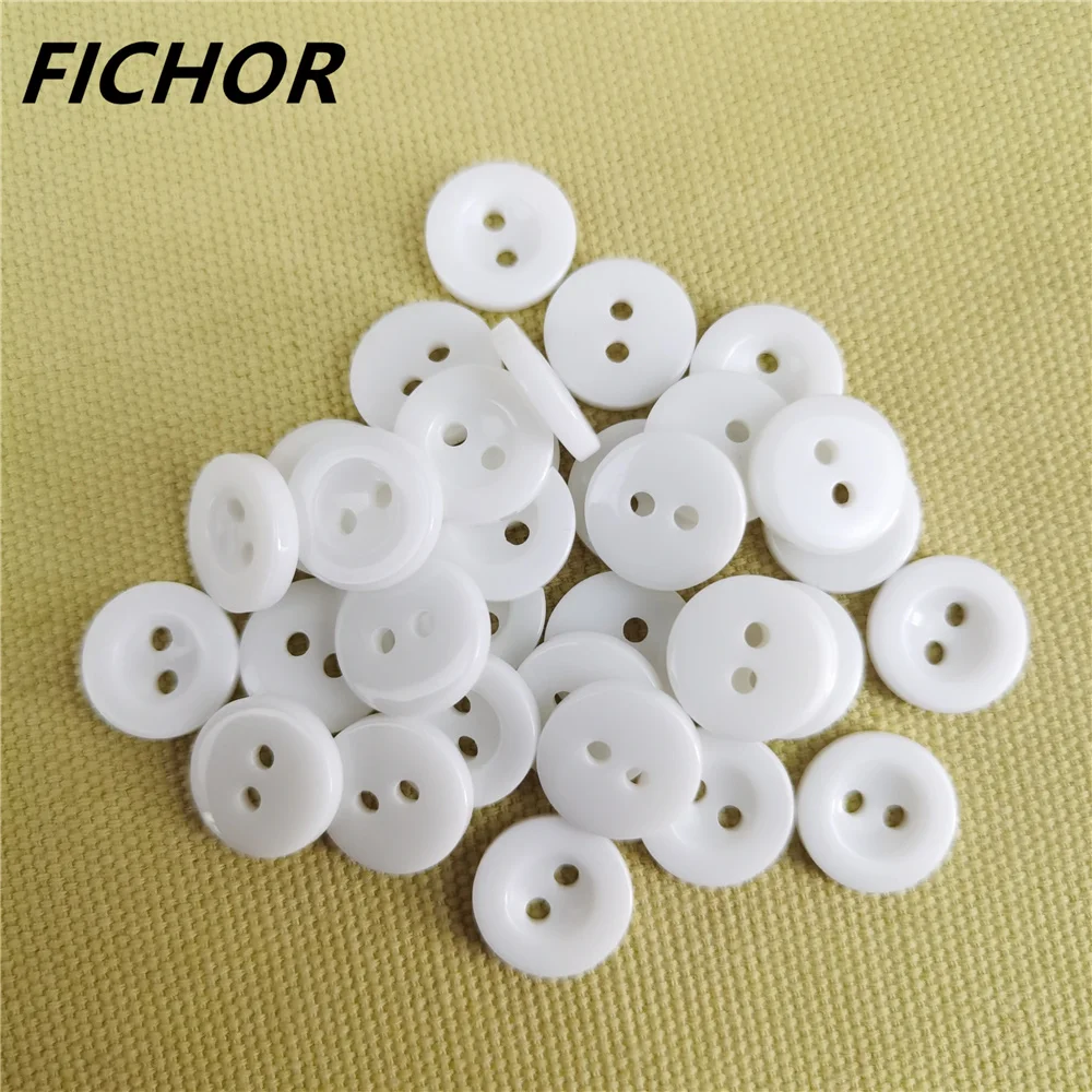 

30/50pcs 11.5mm 2 Hole White Resin Sewing Buttons Cute solid Color Round Shape Button For Baby Kids Clothes DIY Accessories