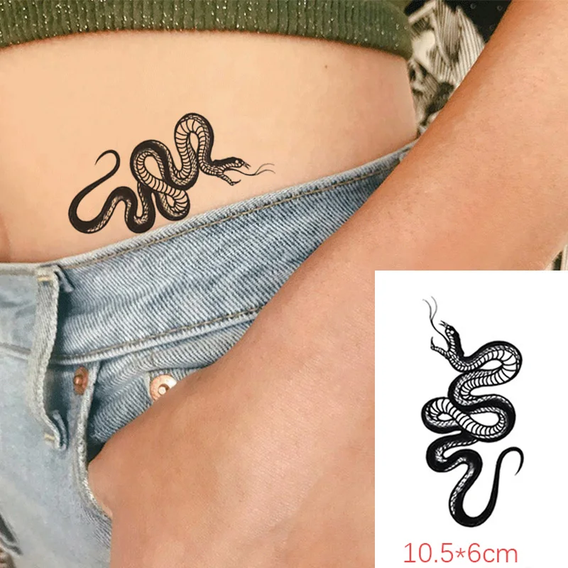 Adesivo per tatuaggi temporanei colore serpente sole luna croce parola nera angelo Body Art tatuaggio impermeabile Flash tatuaggio finto per uomo donna