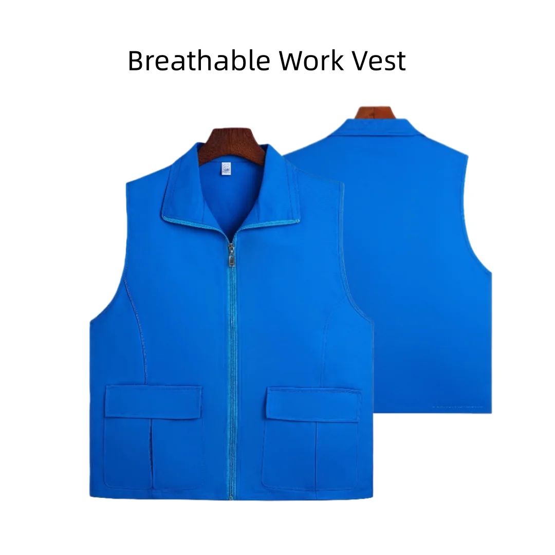 

Летний новый стильный уличный тонкий дышащий жилет без рукавов, волонтерский жилет для мероприятий, универсальный мужской и женский рабочий жилет с индивидуальным логотипом