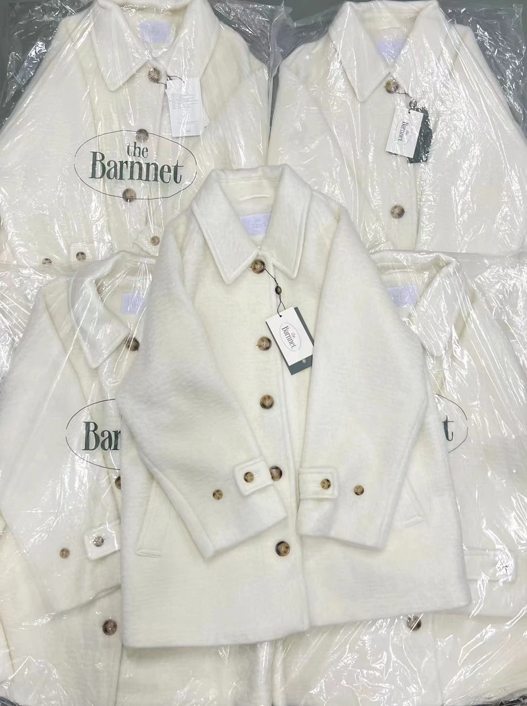 

White Faux Fur Jaet Single Button Barnnet Sle Thiened Long Sve Coat for Young Women Commute Sle Pure Color