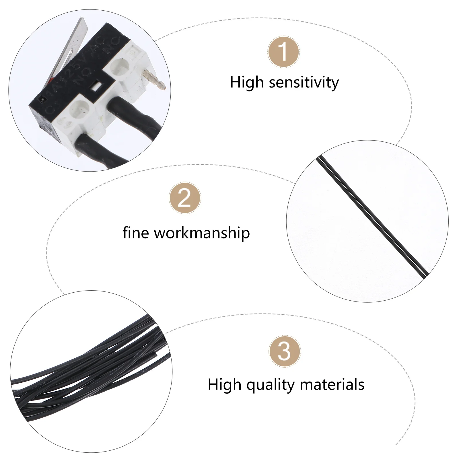 

5 pcs Limit Switch High Precision Snap Action Micro Momentary On-off Travel Switch for 3D Printing Parts Accessories