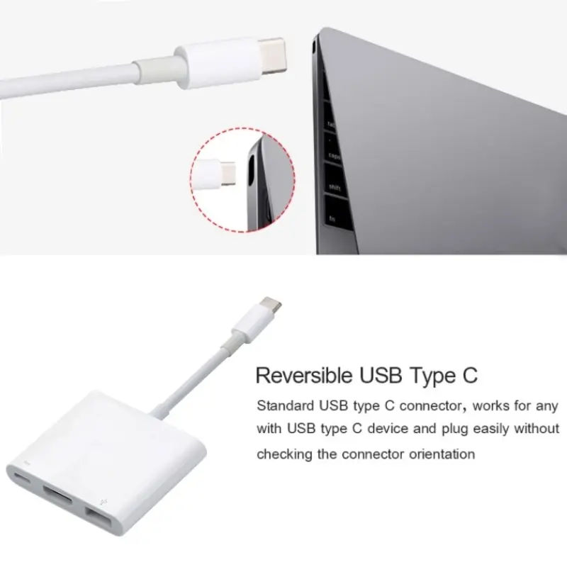 USB C HUB To HDMI-Compatible Splitter 3 IN 1 4K HDMI USB 3.0 Docking PD Charging Adapter For iPhone 15 MacBook Samsung Android