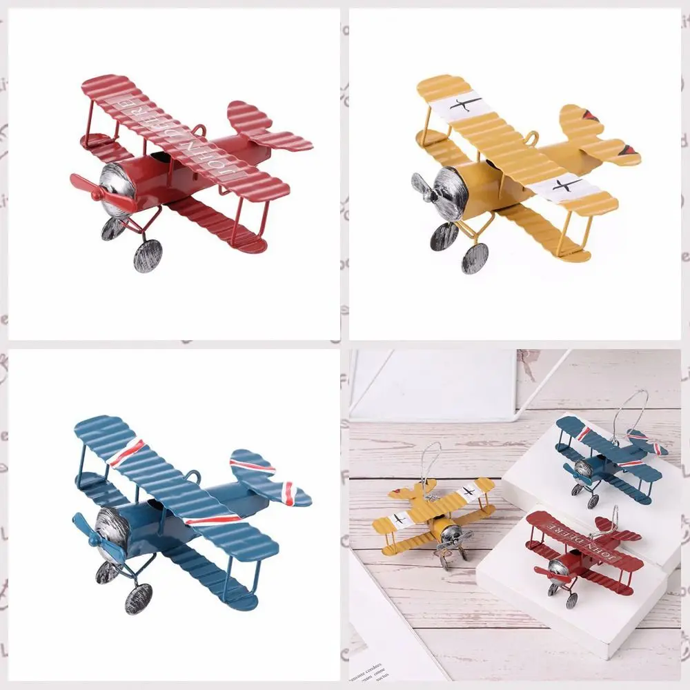 

Ретро можно повесить фигурки самолетов железное искусство с веревкой модель самолета скандинавские подвесные украшения для комнаты детская комната