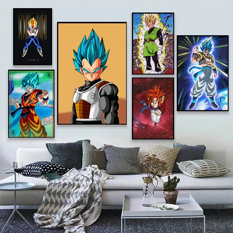 Wall Artwork Dragon Ball Frameless Canvas Anime Painting Goku Print High High Quality Poster Super Saiyan Home Decoration