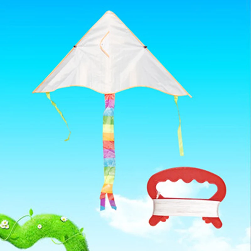 Blank Kite Set DIY Children Education Painting Kites Boys Girls Easy To Fly Coloring Kite With 30M Line Kids Outdoor Flying Toy