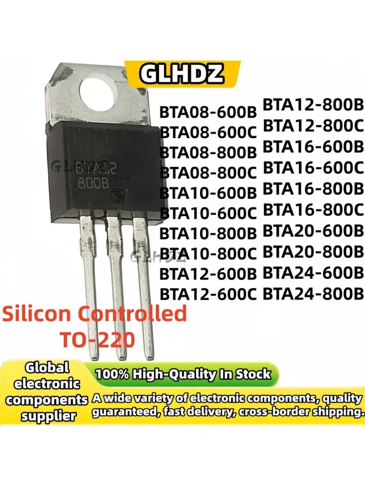 10-50Uds NOWY BTA16-800C BTA08 600B 600C 800B 800C BTA10 BTA12 BTA16 BTA20 Sterowany krzemem TO-220 Układ IC w magazynie hurtowym — zdjęcie produktu 2
