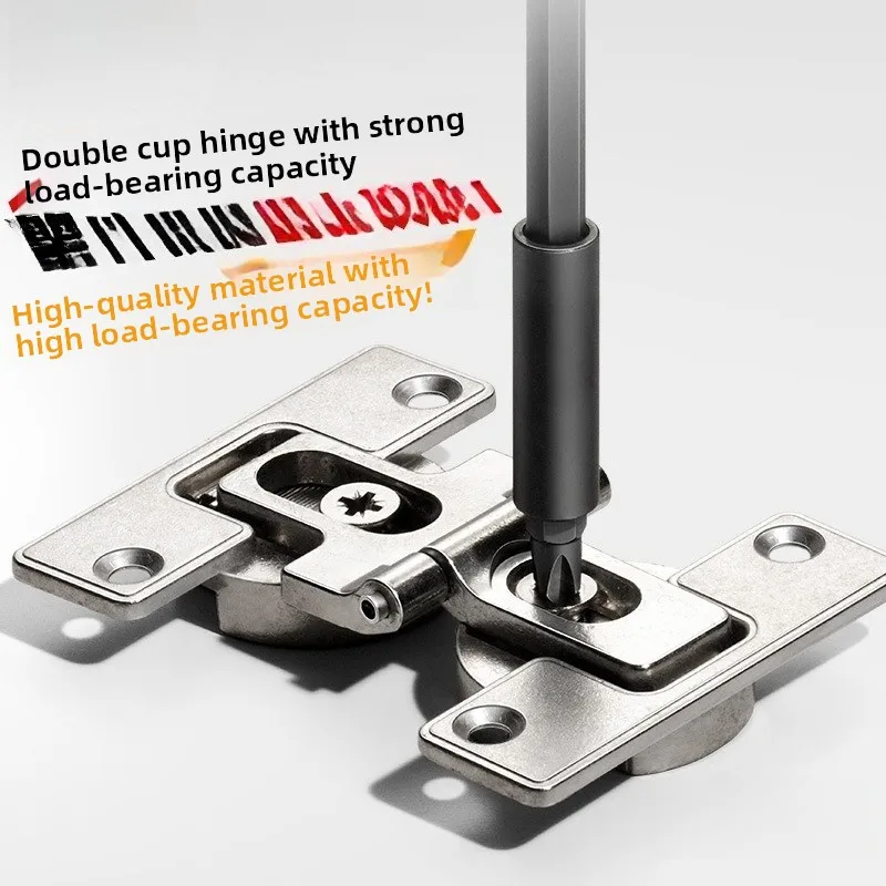 180 Degree Double Cup Cabinet Hinge Adjustable Folding Door Hinge for Wardrobe Flat Double Door