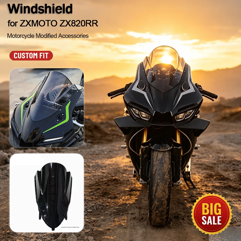 Tall Racing Aerodynamic Windscreen Wind Deflector Front Windshield for ZXMOTO 820RR Motorcycle Modification Accessories