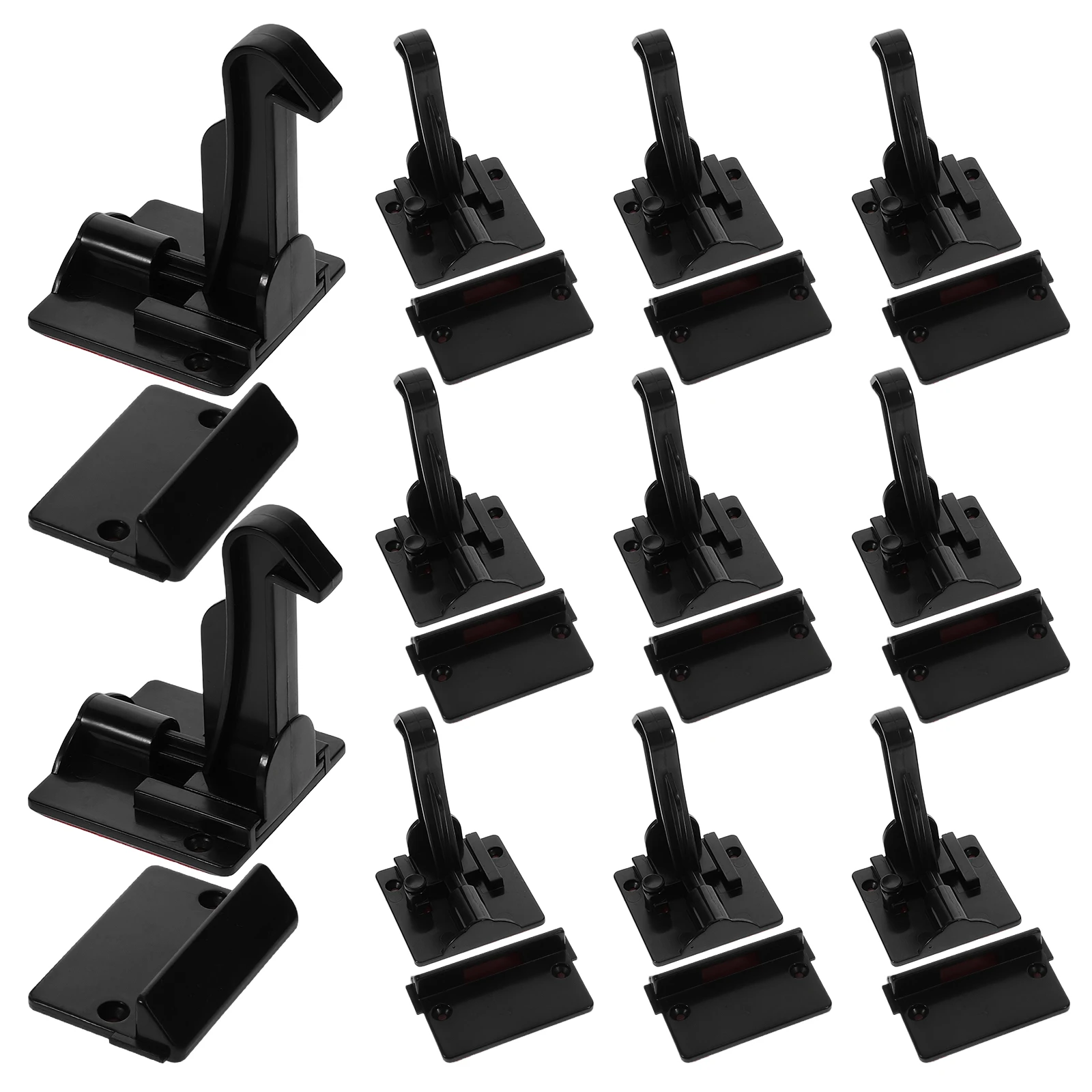 

12 Pcs Children Cabinet Door Locks Black Baby Proofing Drawers Strong Adhesion No Drilling Child Safety Cabinets Multifunctional