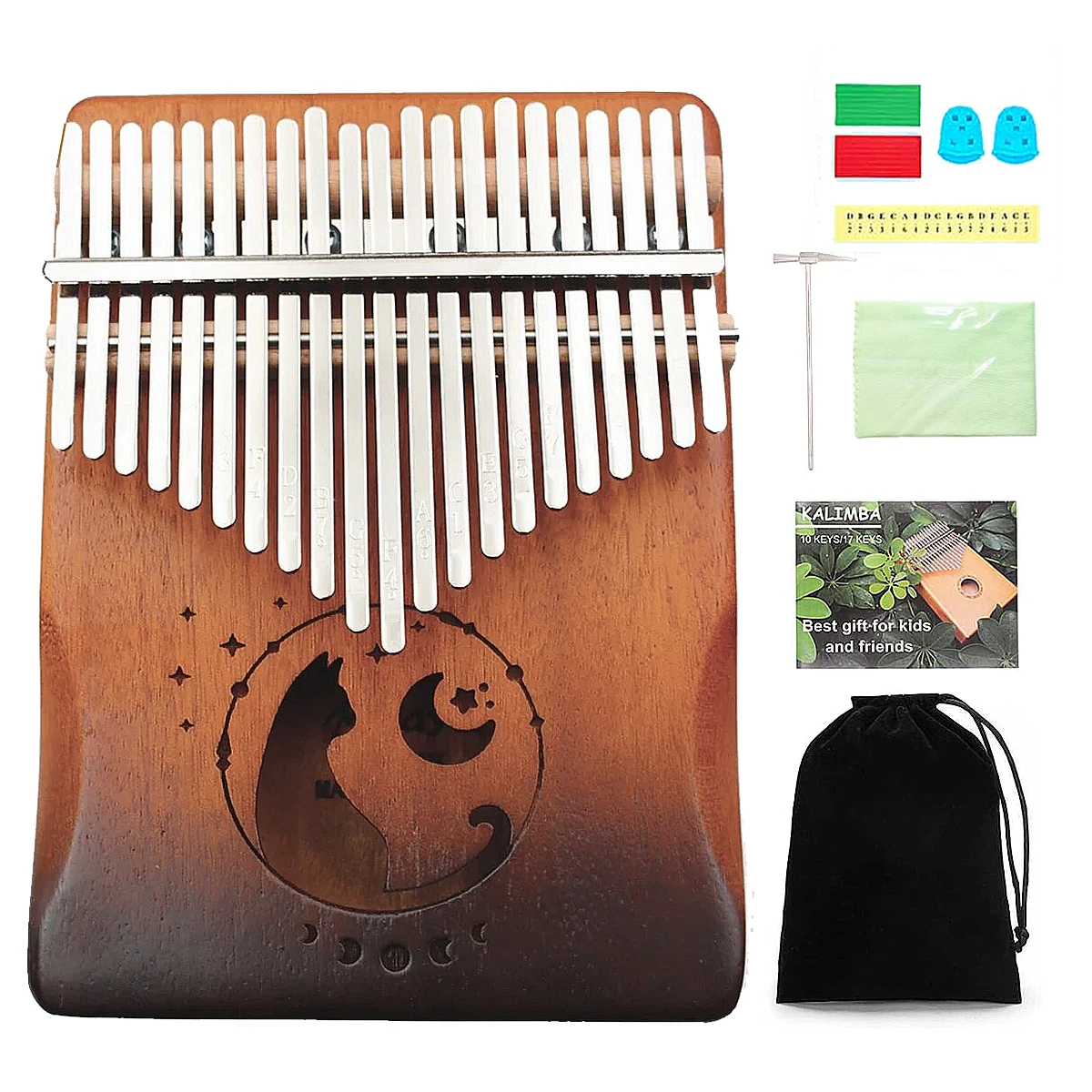 

Фортепиано Miwayer 17/21 клавиш Kalimba Thumb — цельное дерево, металлические клавиши с гравировкой, музыкальный инструмент для начинающих с сумкой и набором для настройки