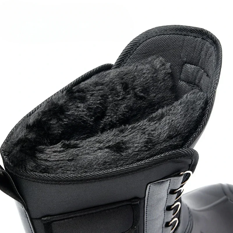 Men\'s Boots 2025 Winter Waterproof Steel-studded Snowshoes Men\'s New Style Fishing Shoes and Cashmere Thickened Men\'s Shoes