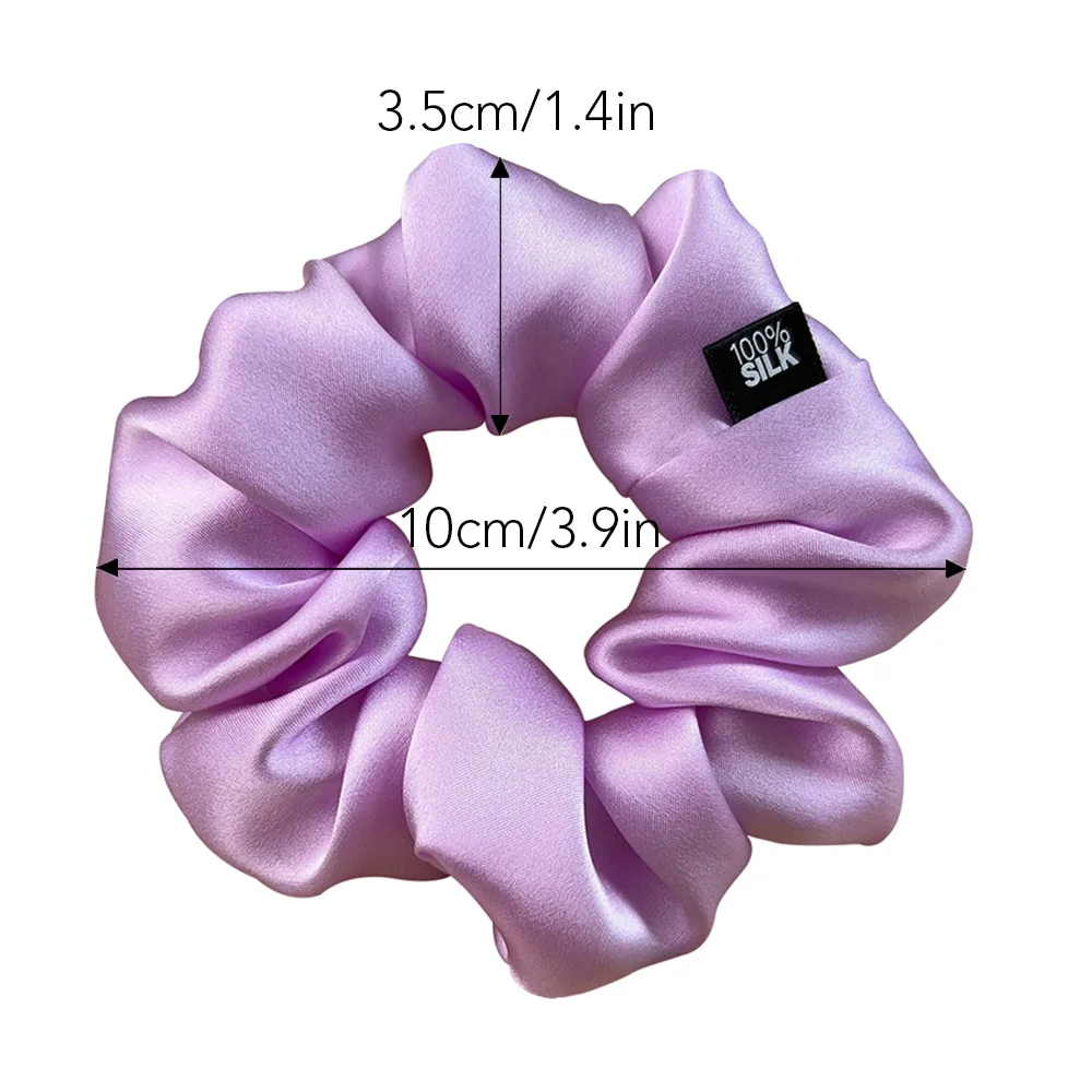 Haargummis aus 100 % Maulbeerseide, elastisches Gummiband, Haargummis, große große Gummiseile, Pferdeschwanzhalter für Frauen und Mädchen, 19 Momme – Detail 4