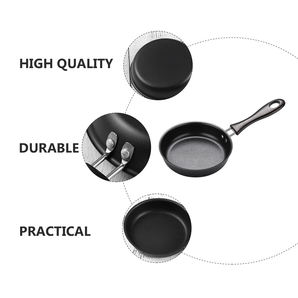 

2pcs Mini Frying Pan Nonstick Small Cooking Iron Egg Skillet Family Restaurant Use Multi Functional Even Heat