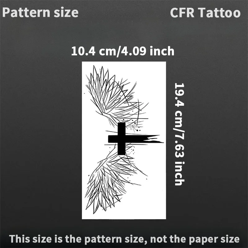 Sexy Angel Cross Herbal Juice Tattoo Sticker Man Women Custom Temporary Tattoos Wedding Wholesale Waterproof Fake Tattoo Art Y2K