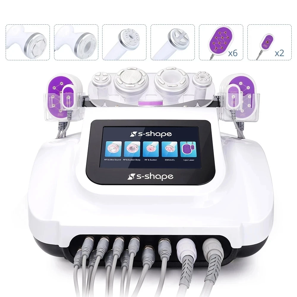 

S Shape Cavitation Machine 30k Multi-Functional Vacuum Suction EL Electroporation Body Slimming Face Lifting Beauty Equipment