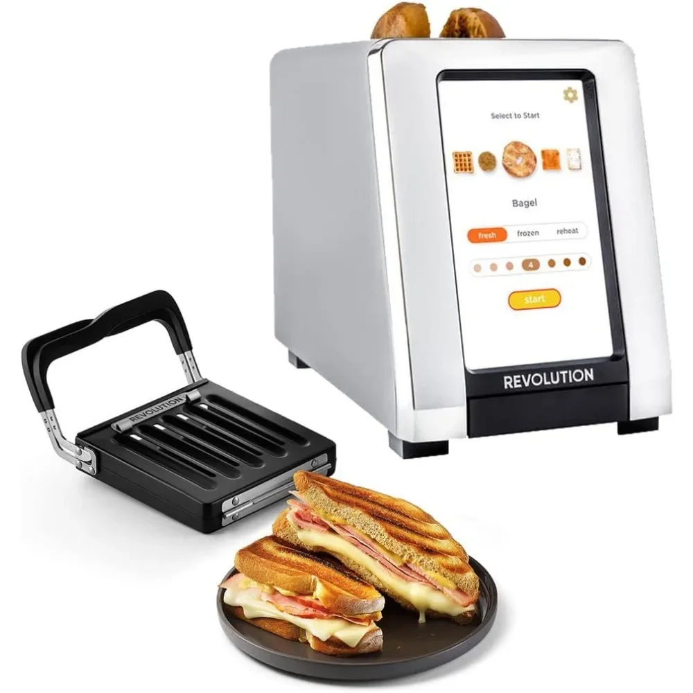 R180S High-Speed Touchscreen Toaster, 2-Slice Smart Toaster with Patented InstaGLO Technology & Revolution Toastie Panini Press