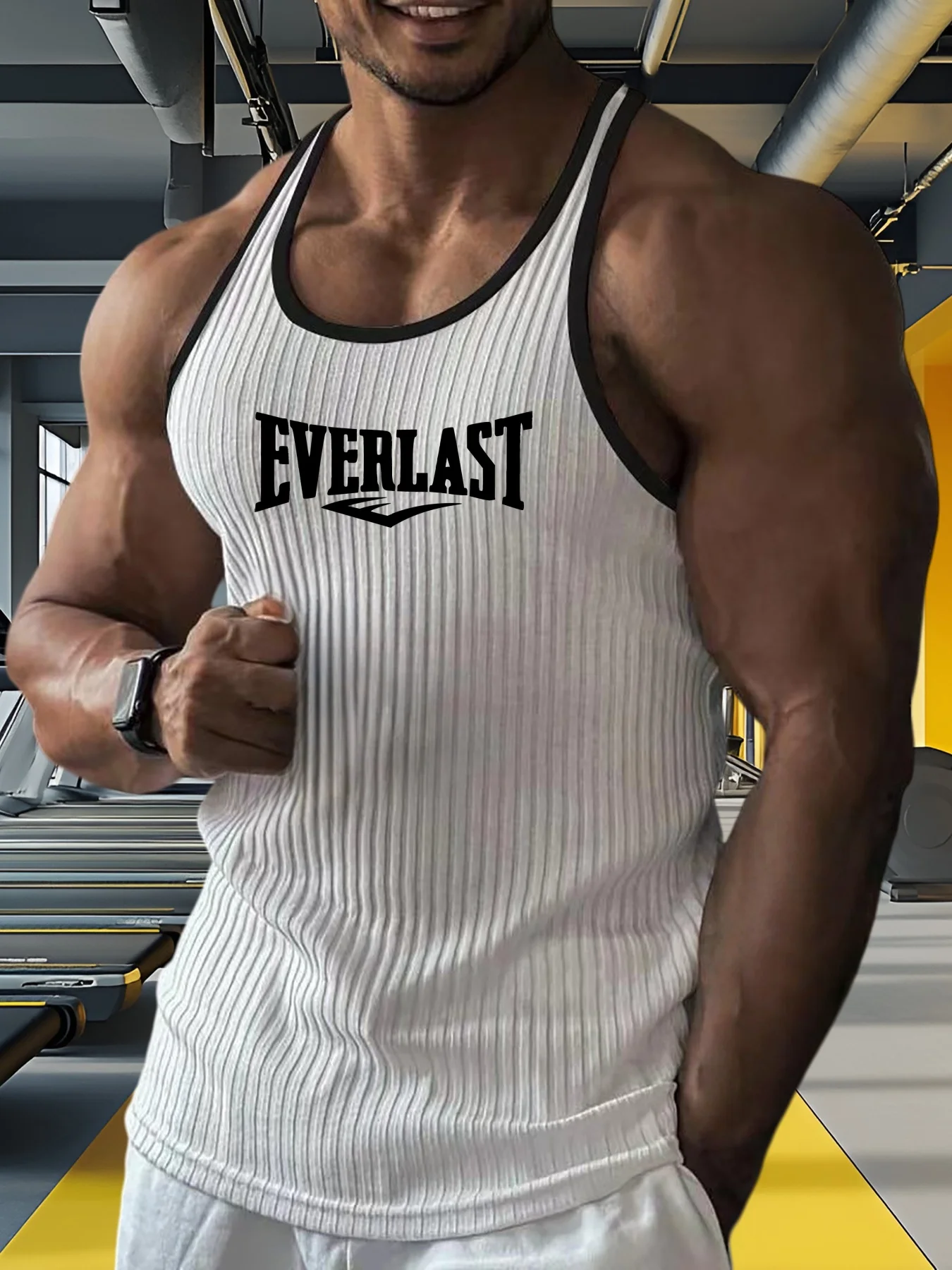 New summer men's vest striped men's sports vest underwear bodybuilding clothes gym vest men's fitness sleeveless shirt