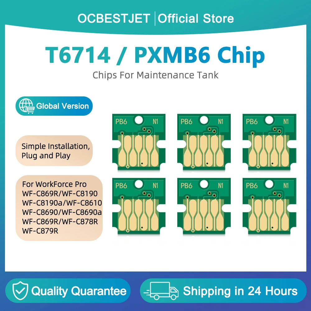 

T671400 T6714 Maintenance Tank Chip For Epson WorkForce Pro WF-C8690 WF-C869R WF-C8610 WF-C8190 C8190DW C8690 WF-C878R WF-C879R