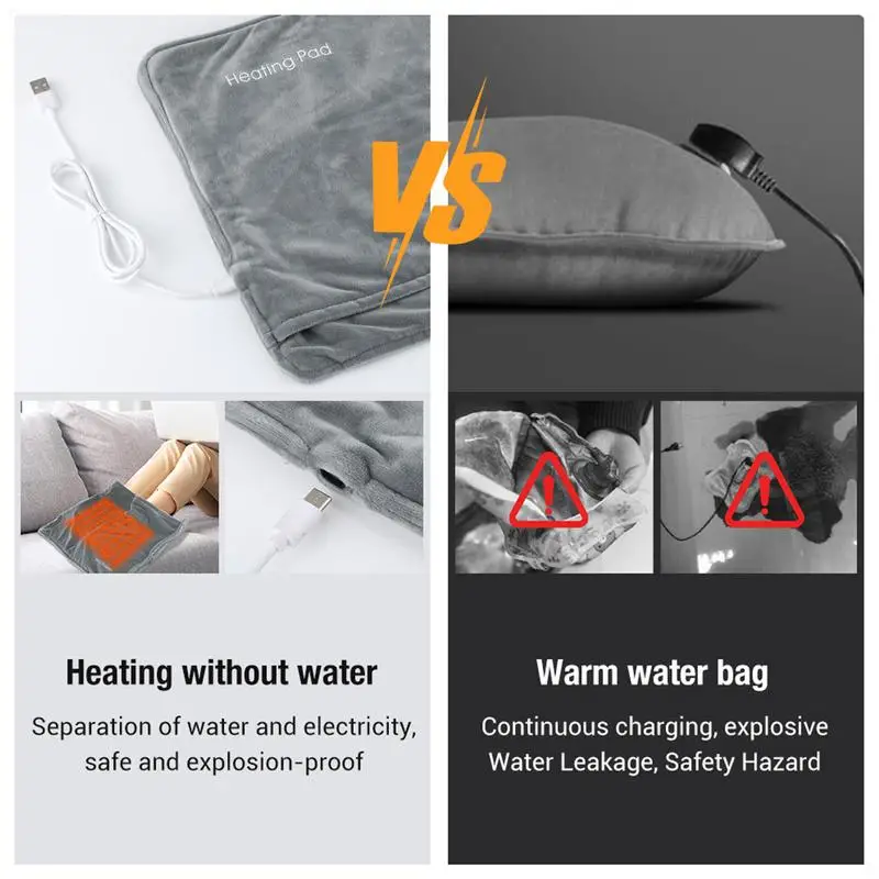 Heated Foot Warmer Electrical Soft Foot Heaters Fast Heating Pads Electrical Bedding For Reading Working Studying Sleeping