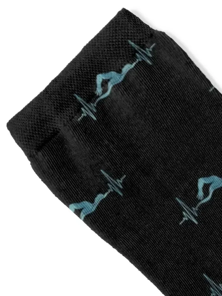 Swimming heartbeat, gift for swimmers Socks soccer anti-slip japanese fashion Crossfit anti-slip Mens Socks Women's