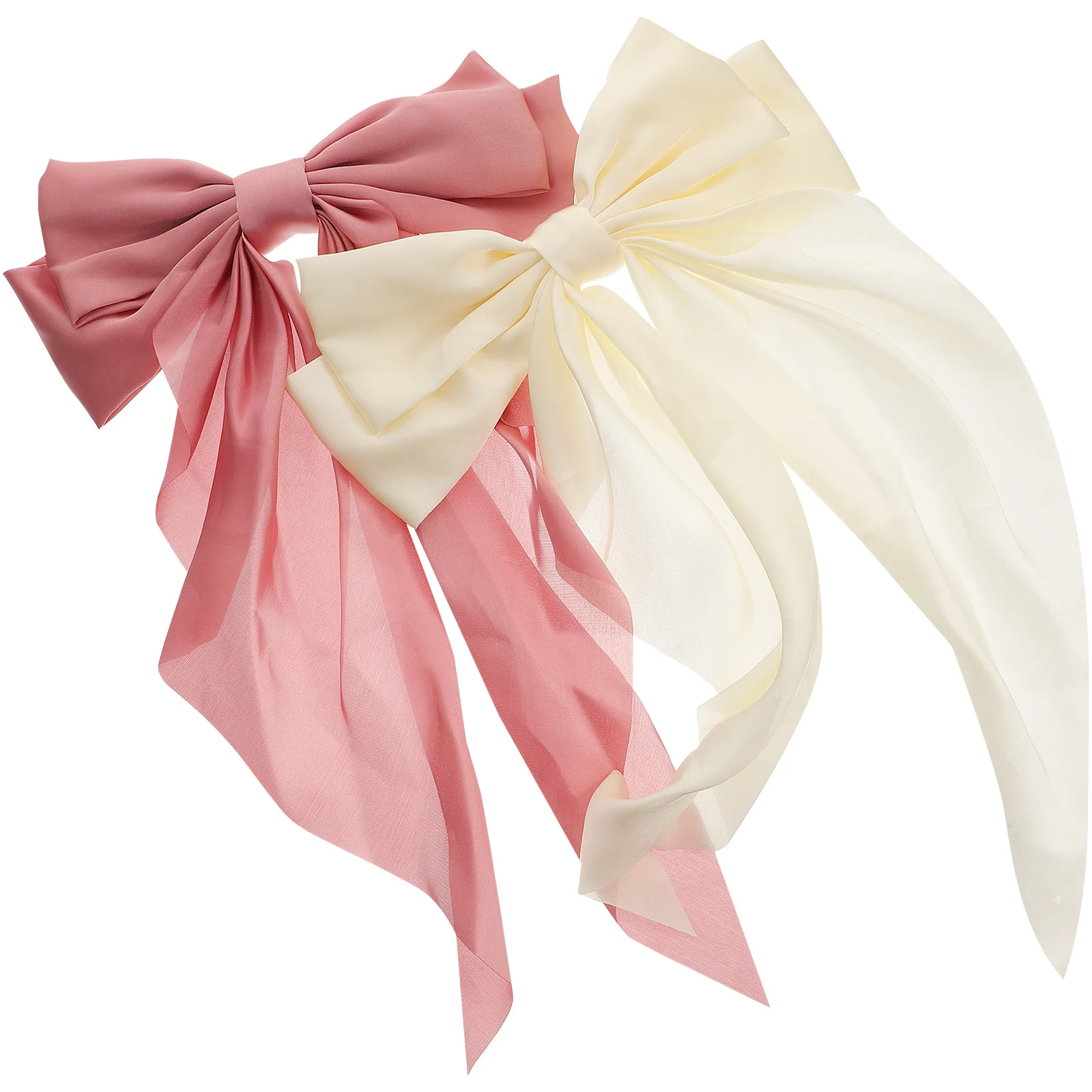 

2 шт., большие банты для волос, элегантные заколки для девочек, вечерние свадебные заколки для девочек, аксессуары, ленты для волос для женщин