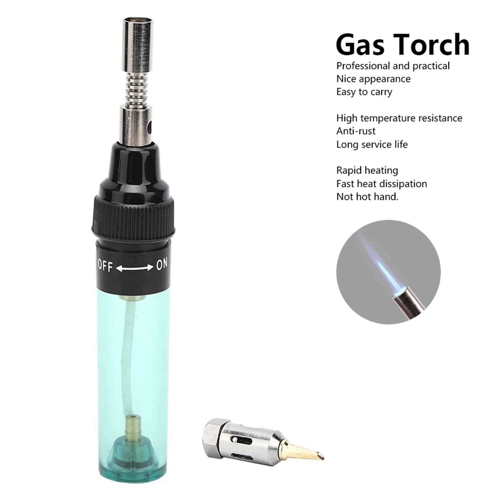 

Mini Gas Torch, Gas Soldering Iron Pen Shaped Gas Torch Labor Saving Ergonomic Handle Plastic + Iron
