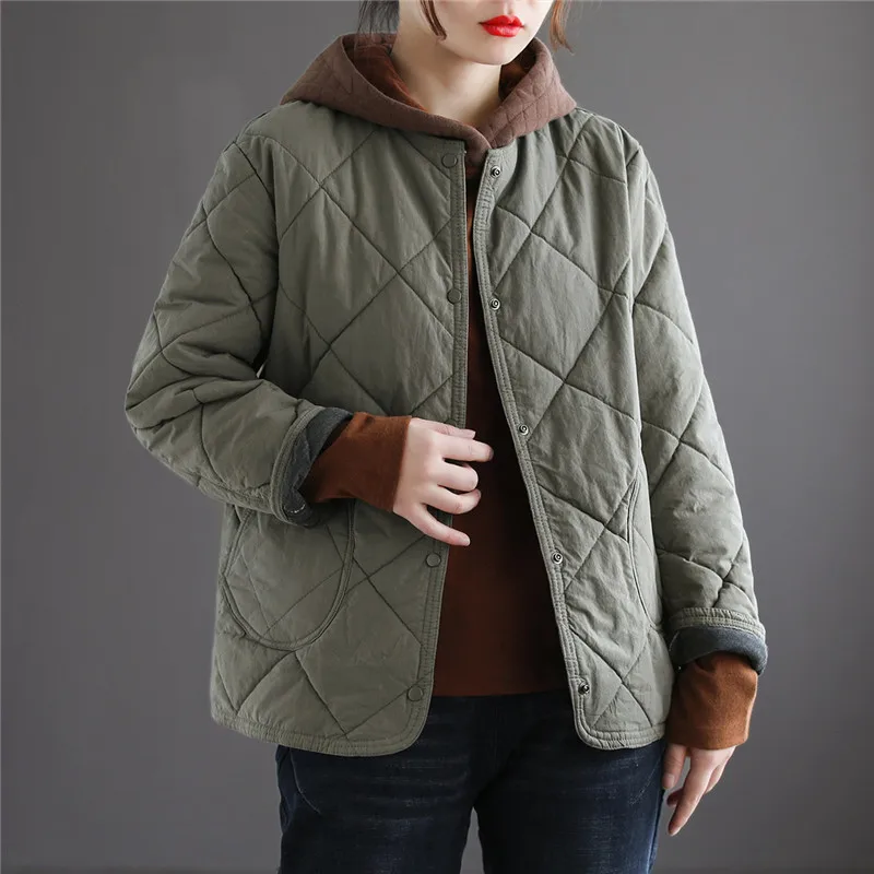 

New Winter Parkas 2024 Light Thin Cotton Jacket Women Korean Casual single-breasted Short loose warm padded Clothes female R474