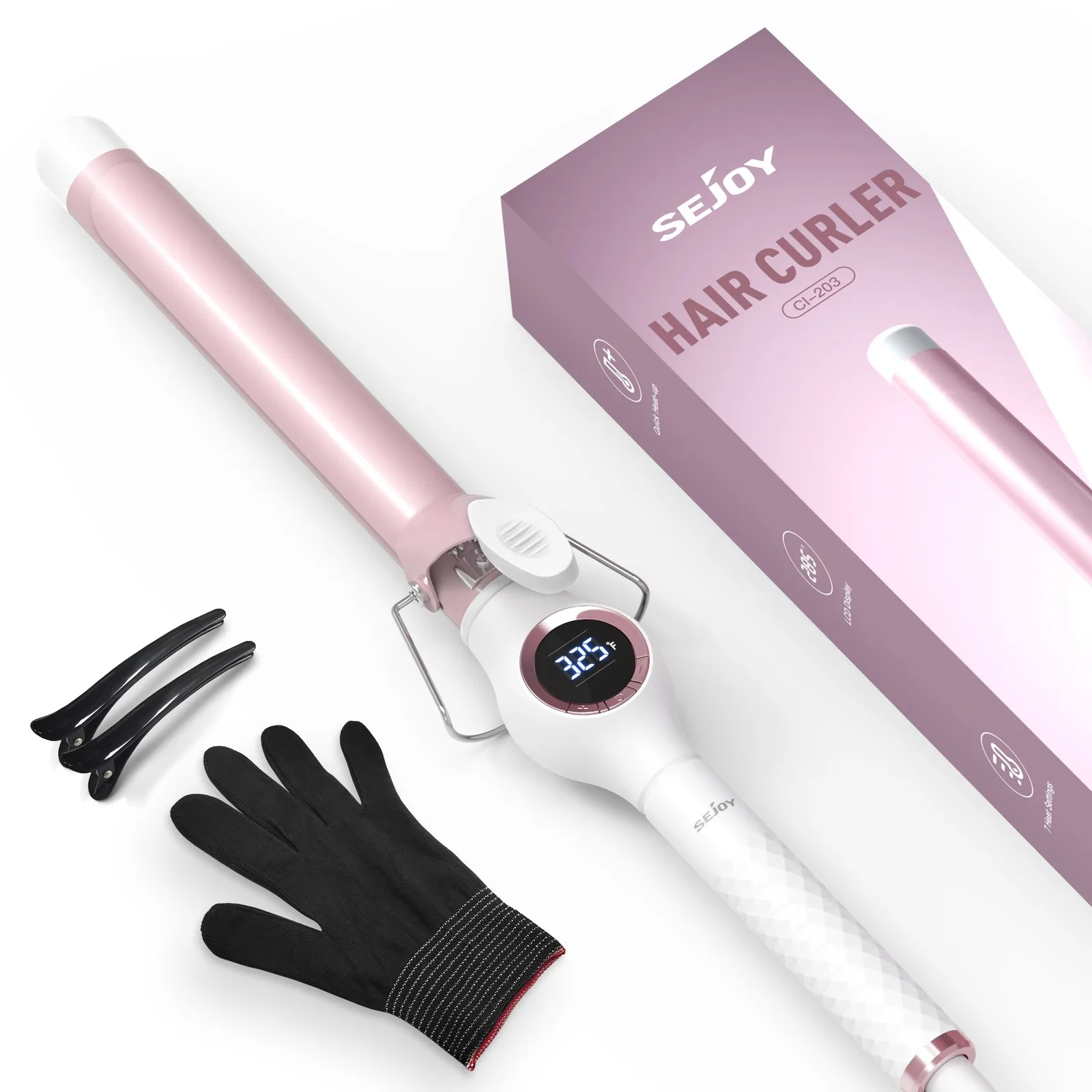 

Hair Curling Iron Hair Curler Ceramic Curling Irons With Digital Temp Control US Type