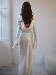 Articat-Robe de Soirée Élégante en Satin à Manches sulfpour Femme, Tenue Éducative de ixet de Club, Vêtement de Haute Qualité