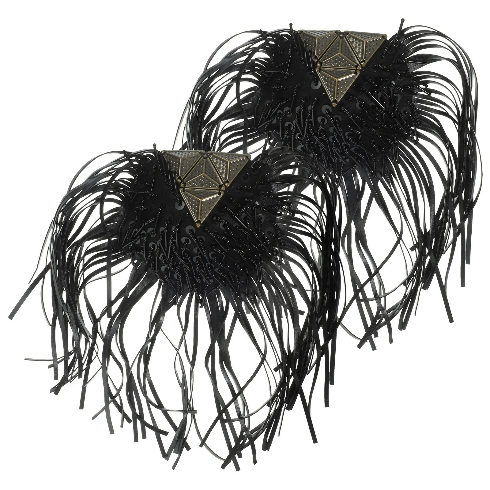 2Pcs Shoulder Applique For Marching Band Costume New Year Party Outfit Exquisite Detail Fringe Epaulet Decor Tassel
