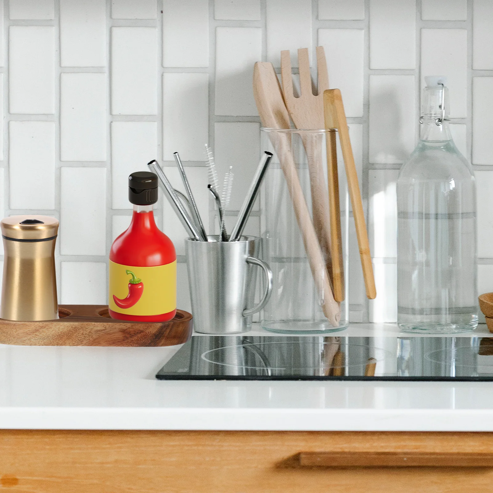 

Wooden Salt Pepper Storage Base For Grinder Accessories Stable Kitchen Use Wood Condiment Holder Coaster Bottle Stand Pepper