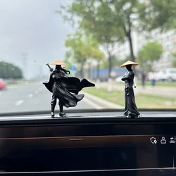 1pc Car Interior Accessories Doll Jianghu Knight Computer Screen Desktop Ornaments Antiquity Knight Center Console Car Swordsman