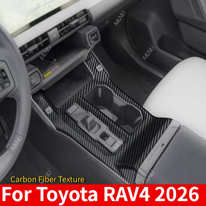 For Toyota RAV4 2026 Center Console Trim Decorative Cover   Upgrade Carbon Fiber Pattern Sticker Car Interior  Accessories