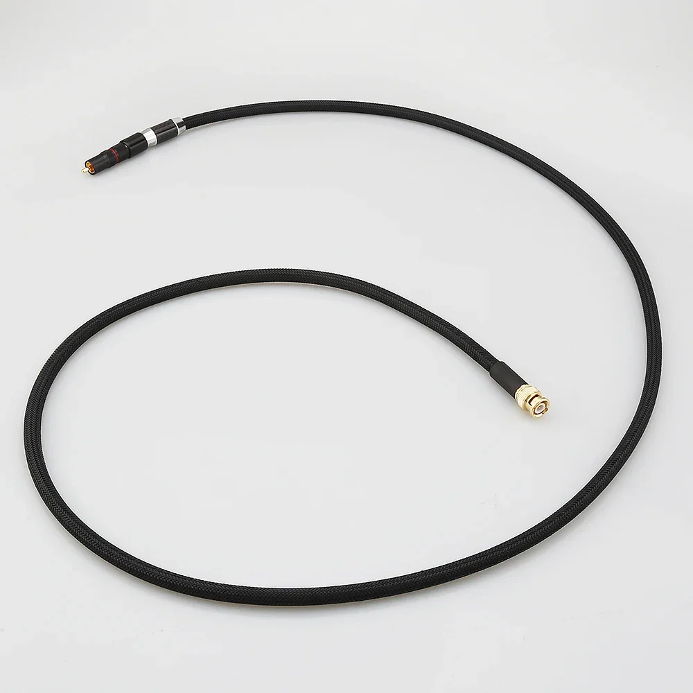18AWG 75 Ohm Reines Massivsilber RCA-Stecker auf BNC-Stecker HiFi Digitales Koaxialkabel Premium-Audio-Koaxialkabel – Detail 10