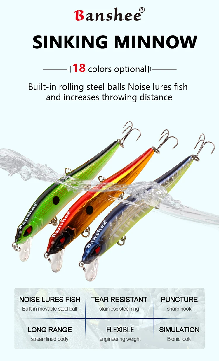 100mm 10g Angelköder Professioneller Minnow Jerkbait für Hecht Forelle Barsch Wobbler Sinkender Harter Crankbait Künstlicher Köder Angelzubehör – Detail 1