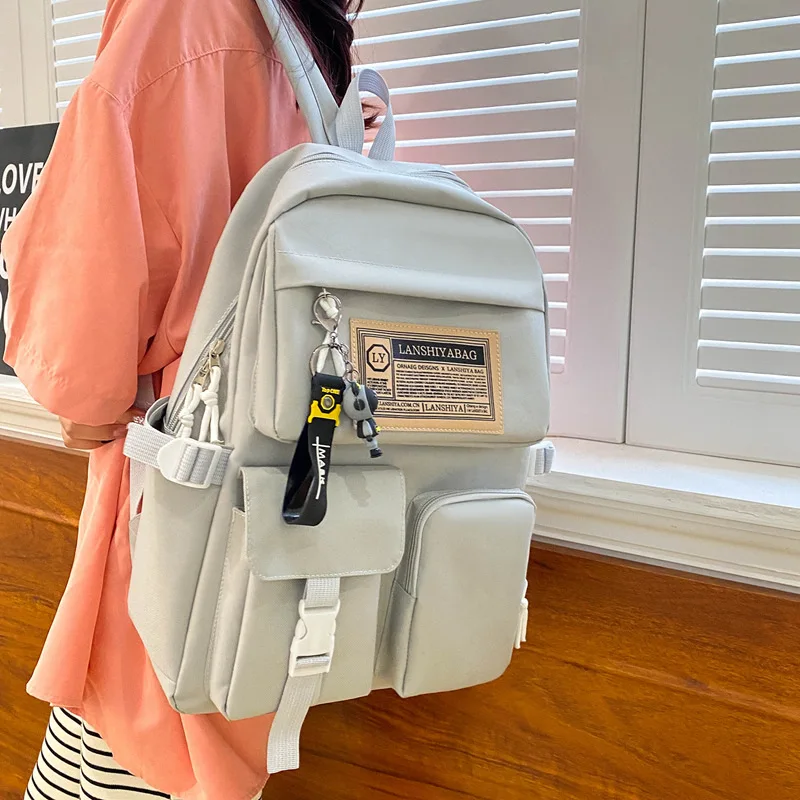 배낭 간단한 대용량 여행 배낭, 중학생 학교 가방, 세트당 5 개