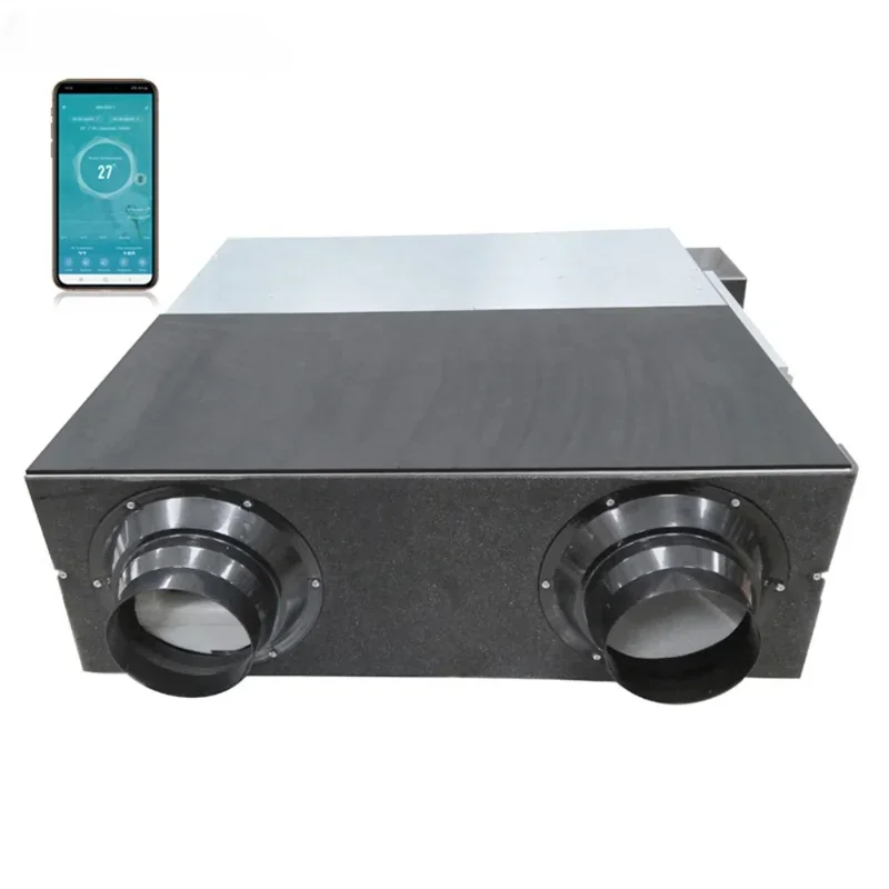 

200CMH Air To Air Conditioning Ceiling Mounted Ventilation System With Heat Recovery Air Handling Unit Core Accessories