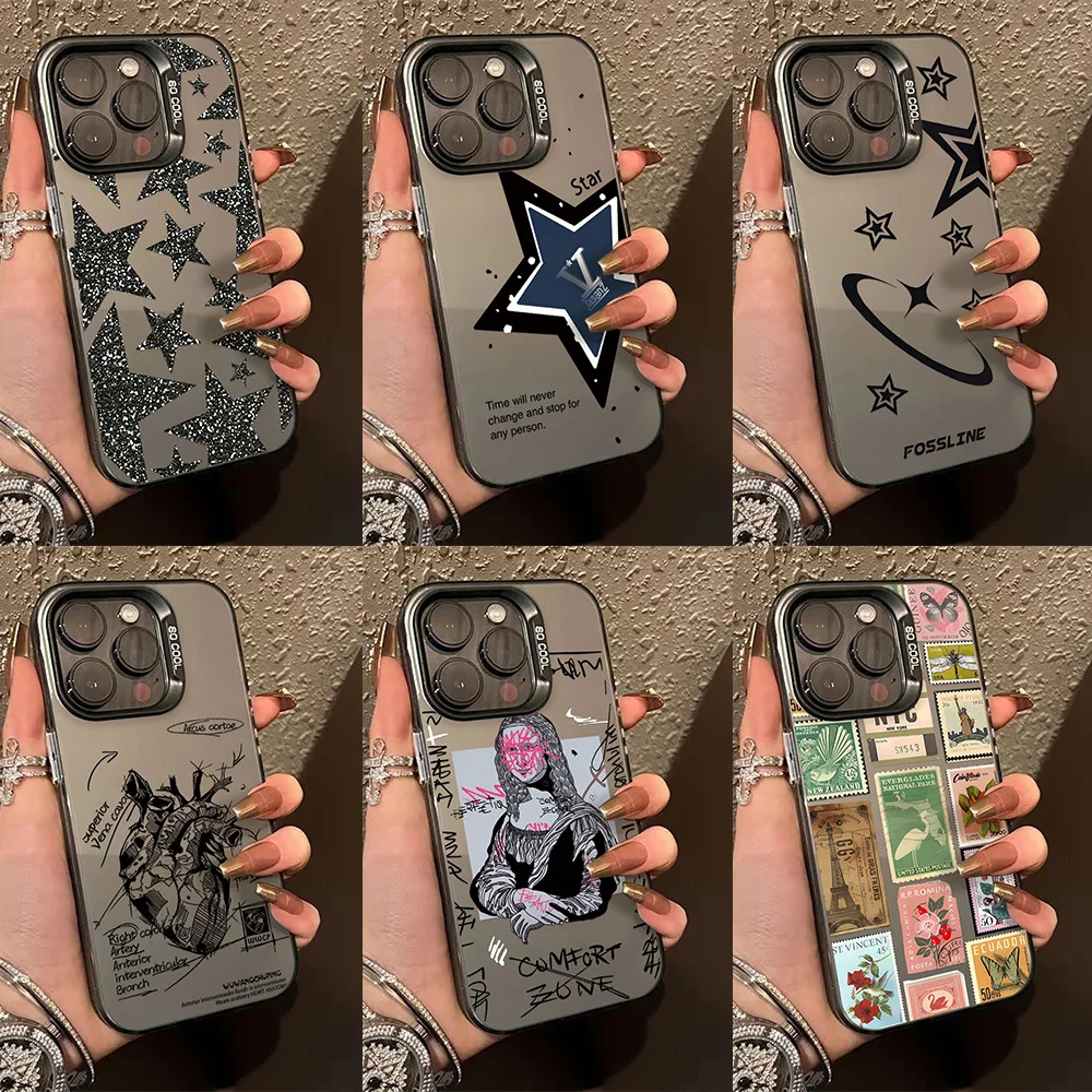 Funda de teléfono de lujo INS Star Heart para Oppo Realme 15 14 13 12 11 10 9i 8 8i C75 C65 C63 C55 C53 C35 C21Y C15 C21 Pro Plus 4G 5G