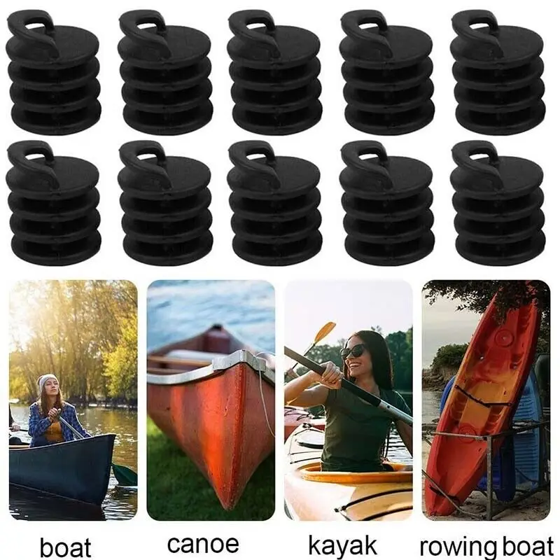 Rubber Marine Scupper Plugs Drain Holes Stopper Bungs For Kayak Canoe Boat Kayak Accessories Kayak Water Stopper Hollow Plug