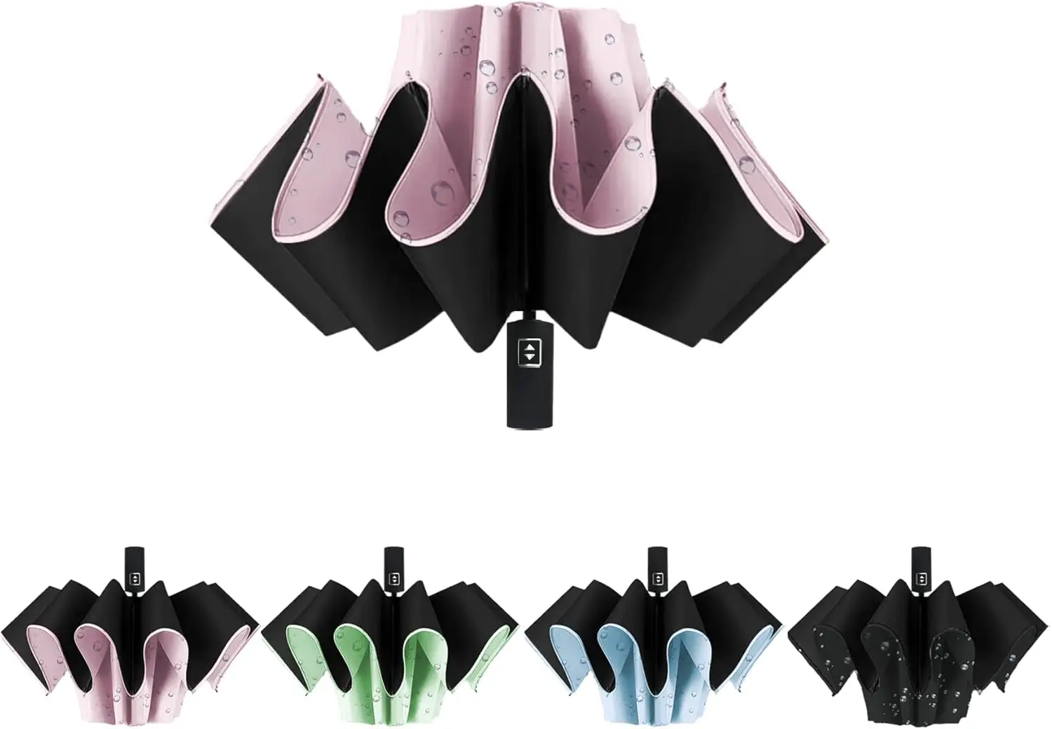 

Automatic Open Large Compact Reverse Umbrella for Rain and UV Protection Inverted Folding Umbrellas with Reflective Safe Stripe