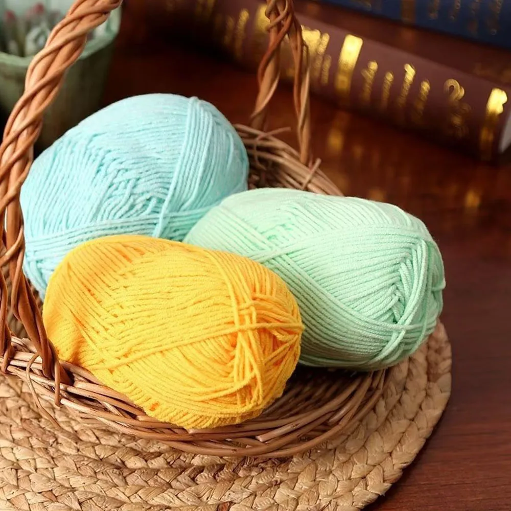 1 Ball 50g Soft Smooth Milk Cotton Yarn Hand Woven Crochet Baby Clothes Knitted Fabrics DIY Knitting Sweater Hat Blended Thread